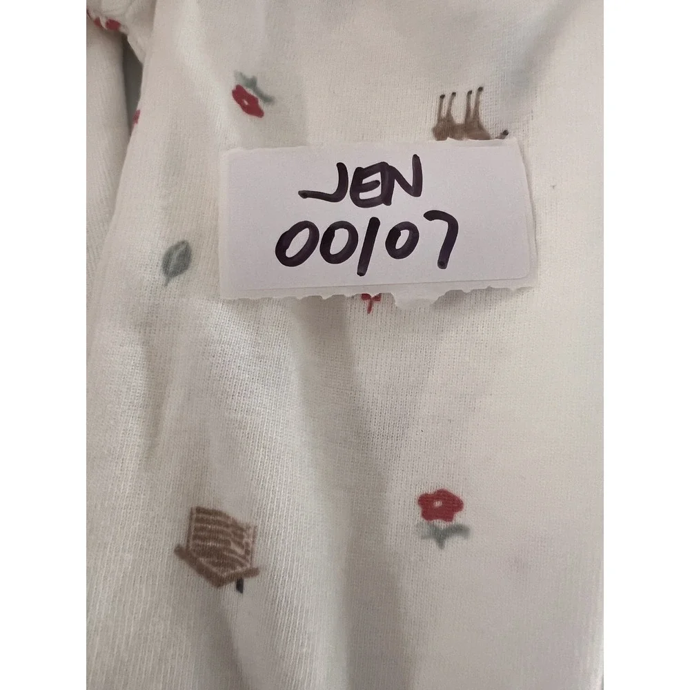 Carter's Child of Mine Long Sleeve Bodysuit 12m White Woodland‎ Print Cotton